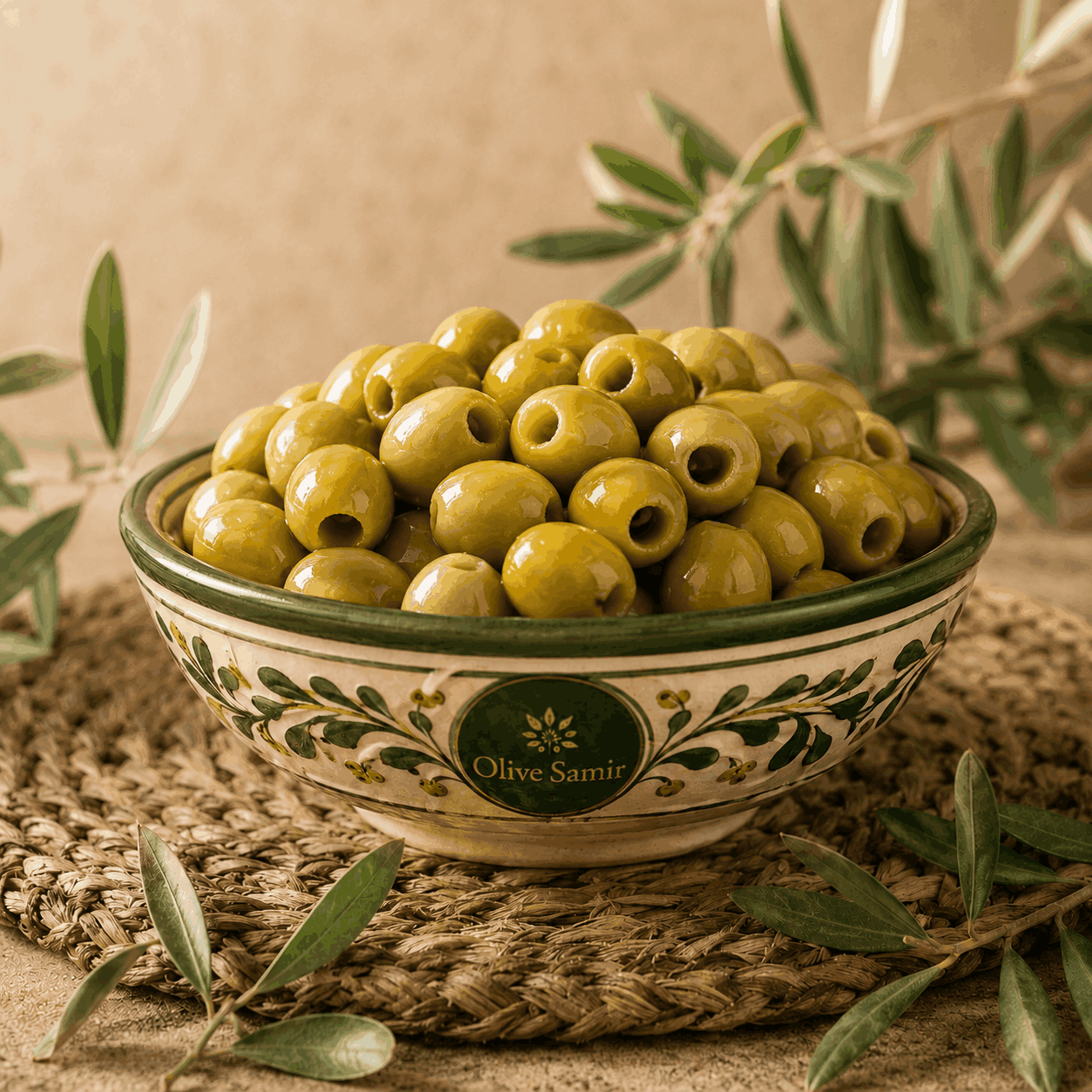 زيتون أخضر كامل بدون عظم